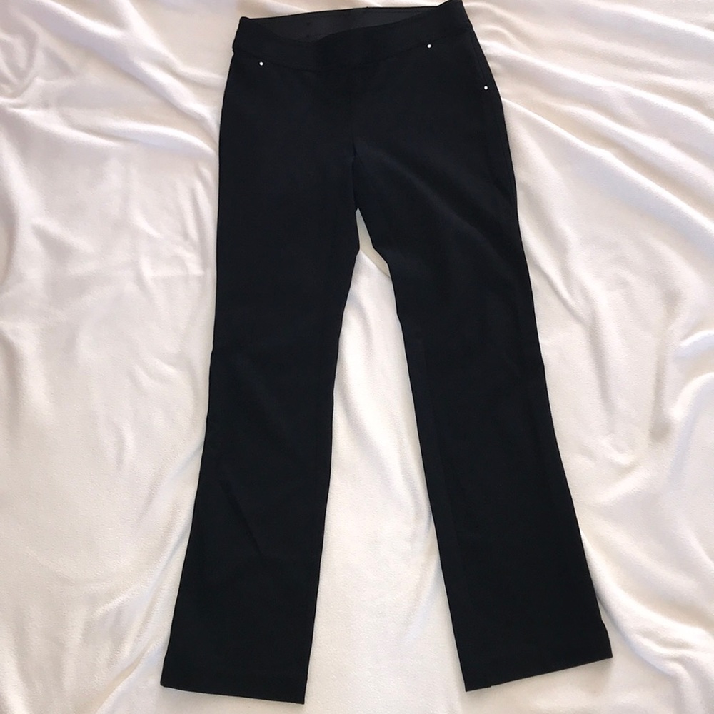 Inc womens black long stretchy legging type studded  pants size 4